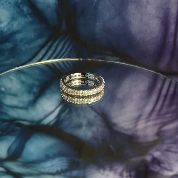 Swarovski Elements - Size 8.75 - Silver tone ring as pictured - Picture 1 of 6